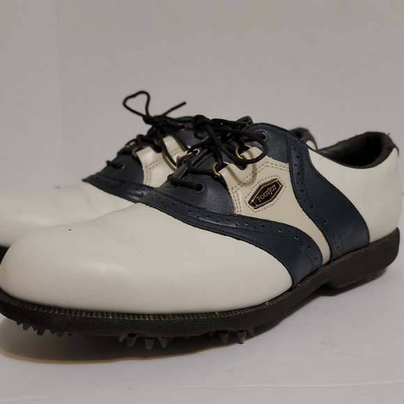 FootJoy AquaLites Black White Saddle Oxford  Men's Size 8.5 Golf - Picture 1 of 9